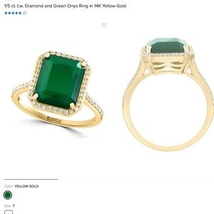 Effy Green Onyx and Diamond Ring